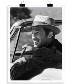 Image Republic Affiche Belmondo Chapeau 56 x 76 cm* Affiches & Tableaux