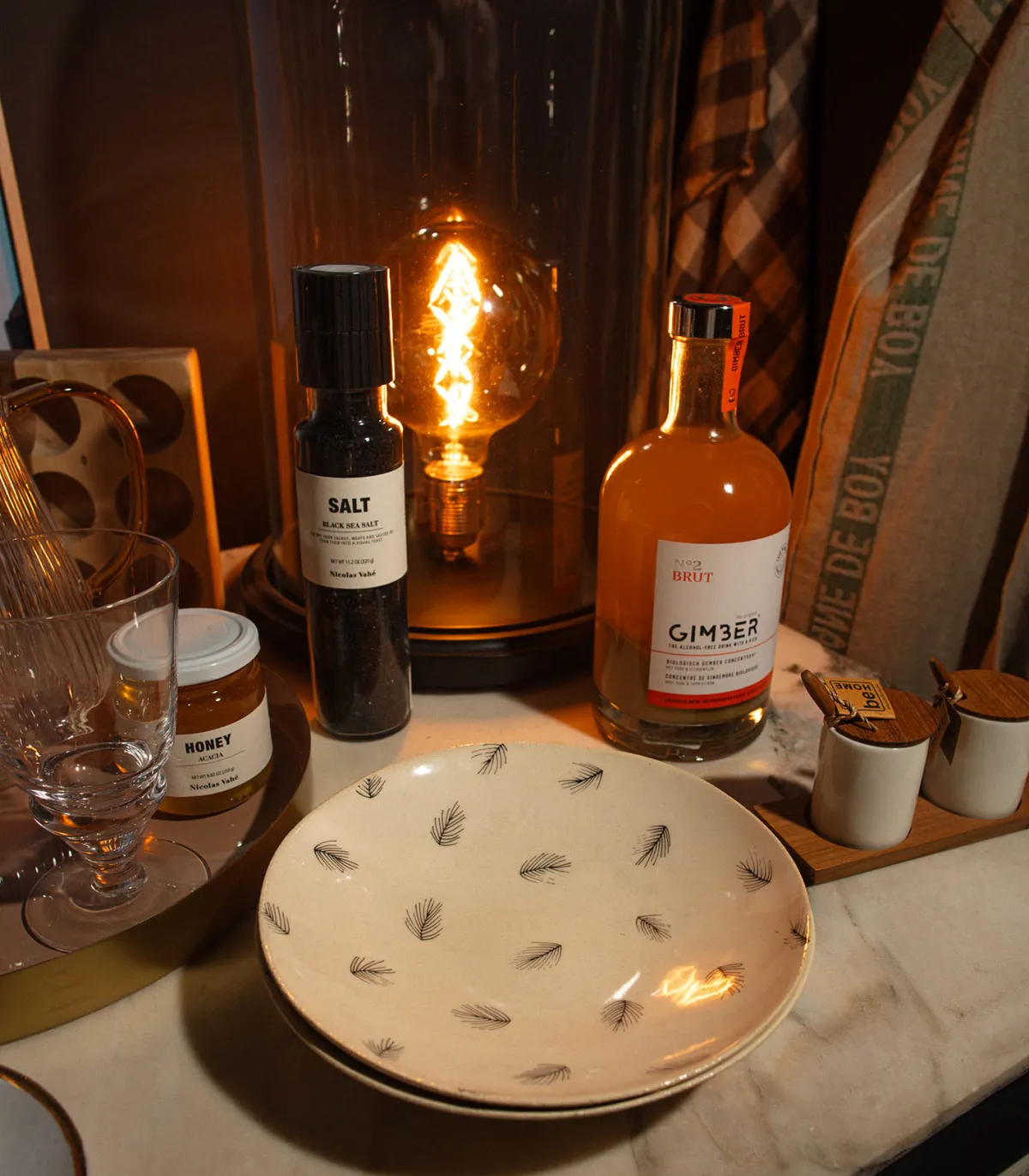 Three Seven Assiette creuse en céramique "Petites plumes"* Assiettes & Plats