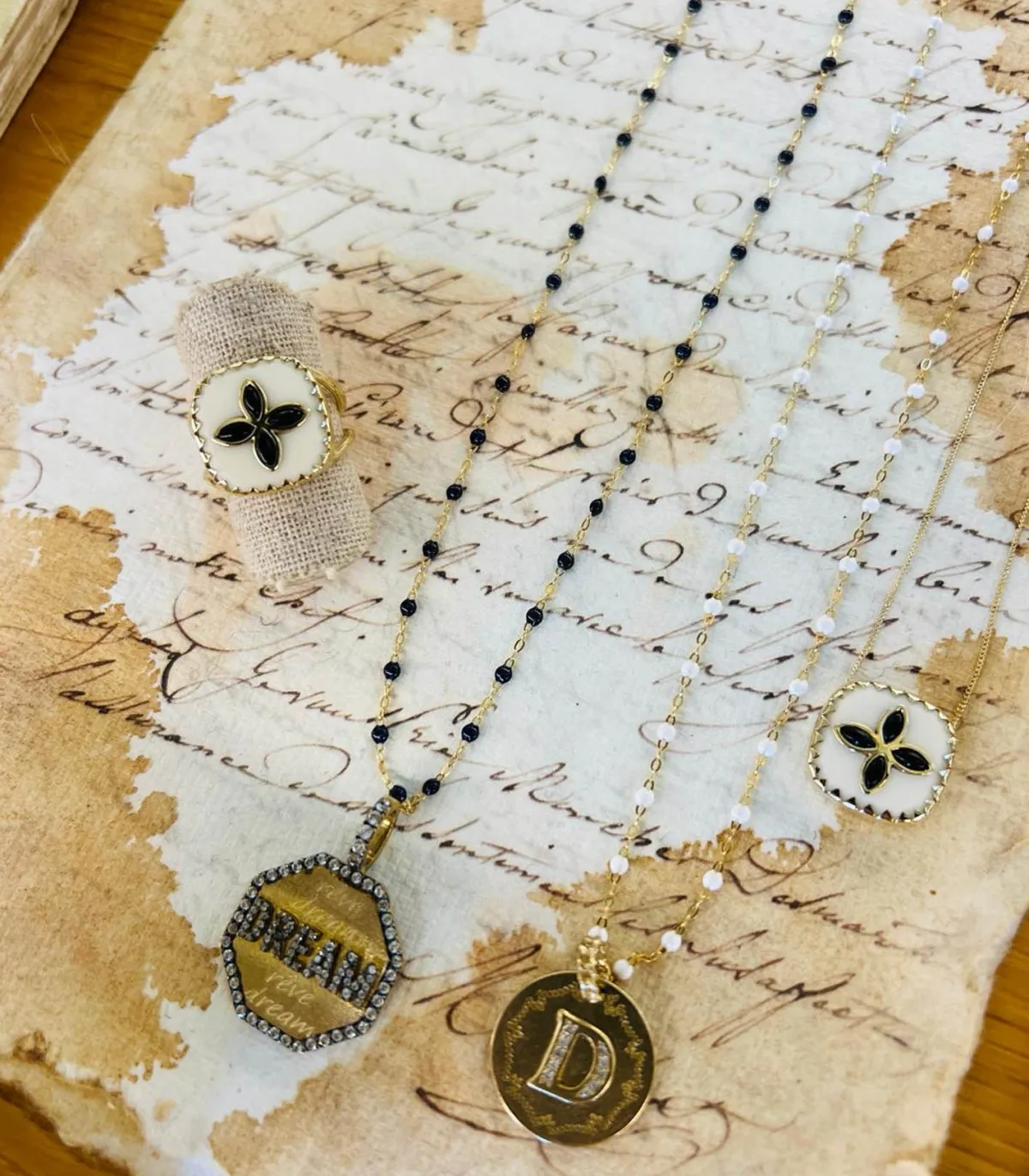 Pascale Monvoisin Bague Bowie N°2 Blanc et Onyx*Femme Bagues