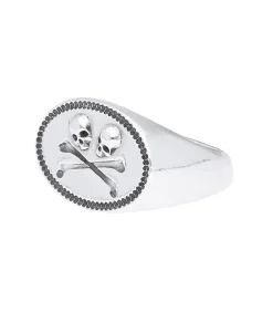 Corpus Christi Bague chevalière Twins Skulls en argent*Femme Bagues