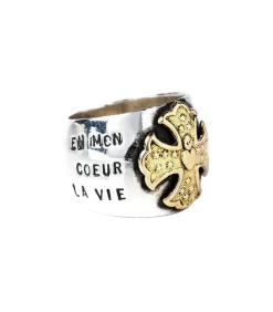 Corpus Christi Bague Gold Cross en argent et or*Femme Bagues