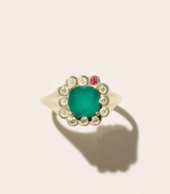 Pascale Monvoisin Bague Robin n°1 Calcedoine Verte*Femme Bagues