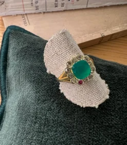 Pascale Monvoisin Bague Robin n°1 Calcedoine Verte*Femme Bagues