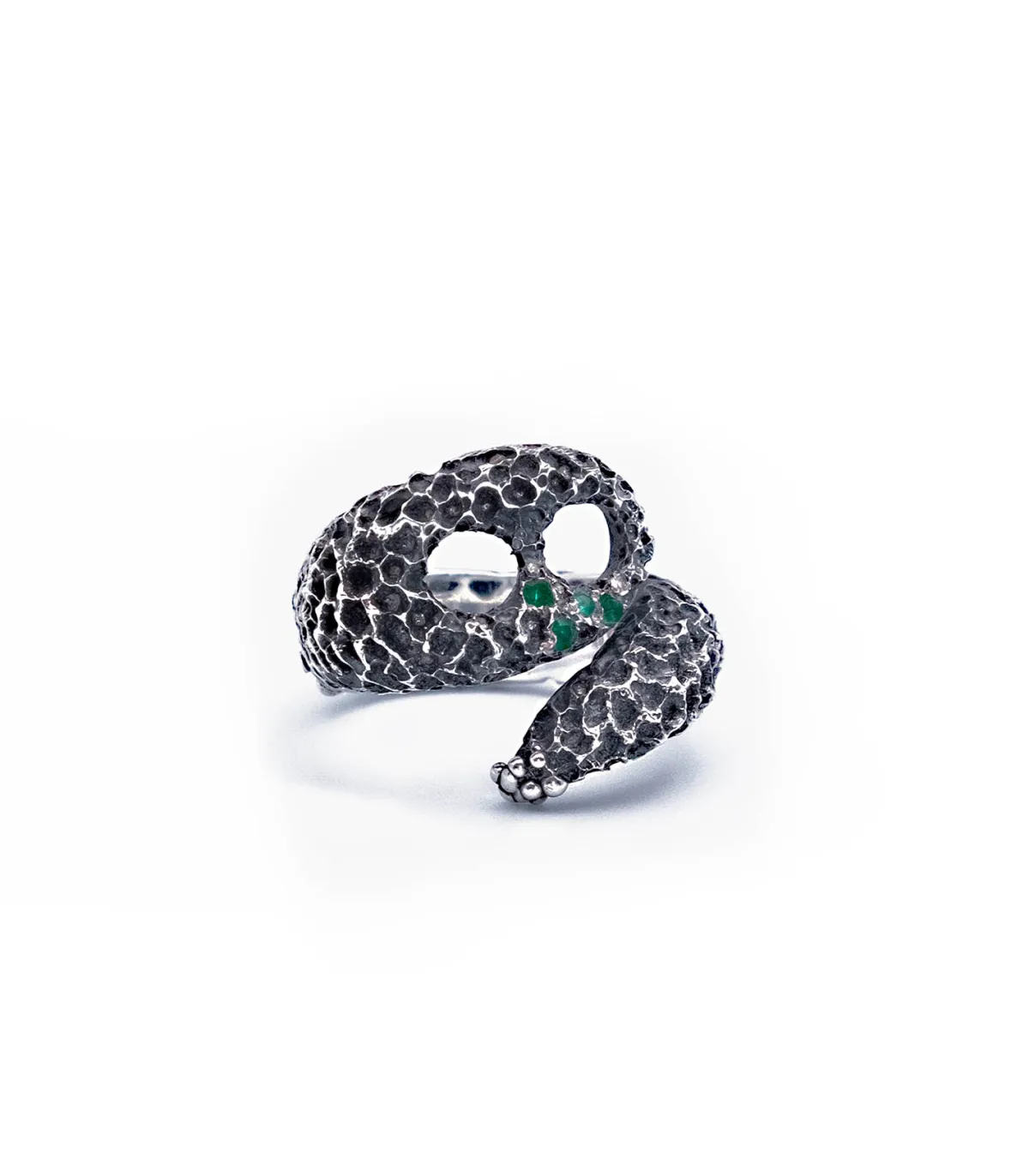 Ylang Ravel Bague Serpente a Sonagli Émeraude Argent*Femme Bagues|Bijoux