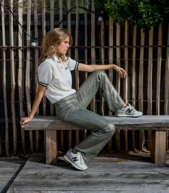 New Balance Baskets 574 Blanc et Vert*Femme Baskets