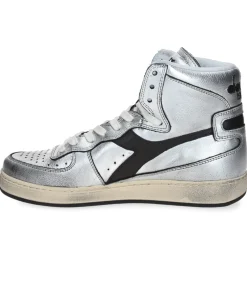 Diadora Baskets MI Silver Used Argento/Nero*Femme Baskets|Diadora