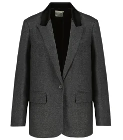 Forte Forte Blazer en Laine Cloth Velvet Rever Antracite*Femme Manteaux & Vestes