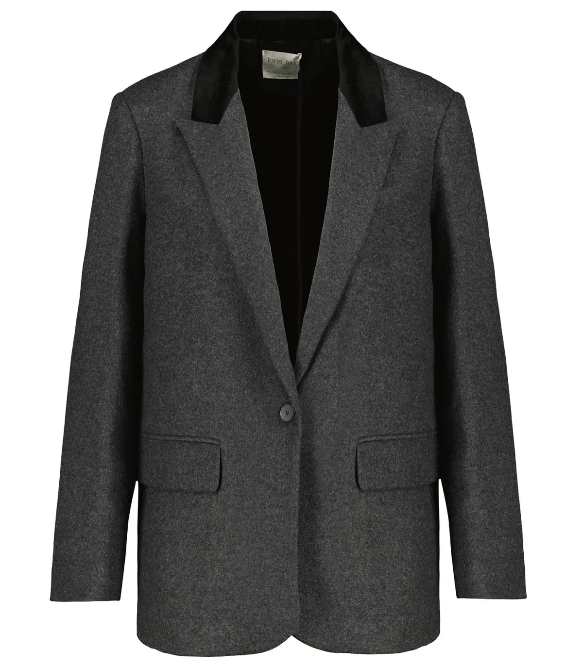 Forte Forte Blazer en Laine Cloth Velvet Rever Antracite*Femme Manteaux & Vestes