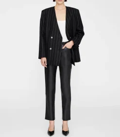 Anine Bing Blazer Maron Dark Grey Pinstripe*Femme Manteaux & Vestes