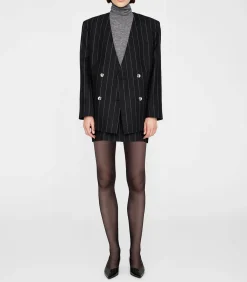 Anine Bing Blazer Maron Dark Grey Pinstripe*Femme Manteaux & Vestes