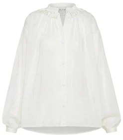 Forte Forte Blouse Bohemian en voile de coton Bianco*Femme Hauts