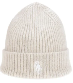 Sporty & Rich Bonnet en laine SRC Cream/White*Femme Chapeaux, Bonnets & Casquettes