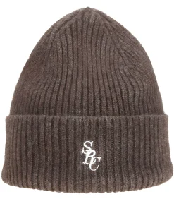 Sporty & Rich Bonnet en Laine SRC Hickory/White*Femme Chapeaux, Bonnets & Casquettes|Chapeaux, Bonnets & Casquettes