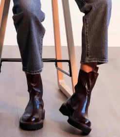 King Tartufoli Boots chelsea Monastero en cuir Bordeaux*Femme Boots & Bottines