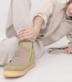 laidback london Boots Setsu Crochet Otter Suede Lime*Femme Boots & Bottines