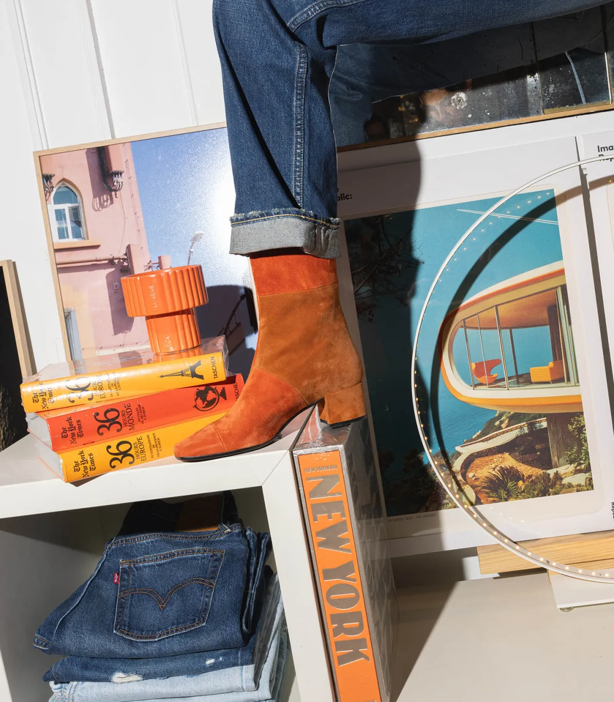 Carel Paris Bottines Estime Go en cuir suédé Brick*Femme Boots & Bottines