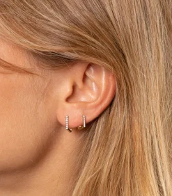 Feidt Paris Boucle d'oreille carré medium saphirs blancs*Femme Boucles D'Oreilles