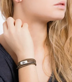 And... Paris Boucle d'oreille double créole diamants noirs*Femme Boucles D'Oreilles|And... Paris