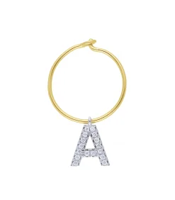 Maison Irem Boucle d'oreille Hoop Lettre*Femme Boucles D'Oreilles