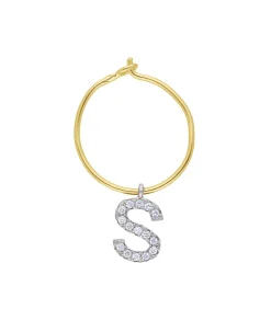 Maison Irem Boucle d'oreille Hoop Lettre*Femme Boucles D'Oreilles