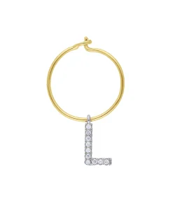 Maison Irem Boucle d'oreille Hoop Lettre*Femme Boucles D'Oreilles