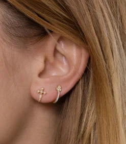 Stone Paris Boucle d'oreille puce Blood Diamonds or jaune*Femme Boucles D'Oreilles