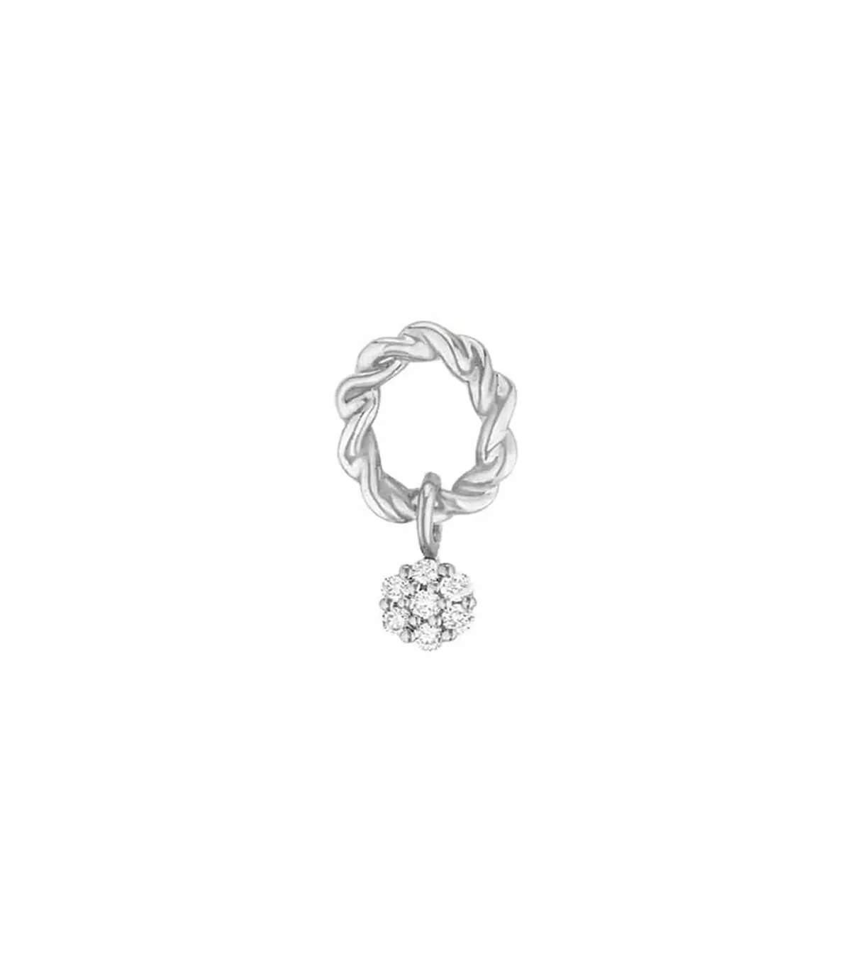 Stone Paris Boucle d'oreille Puce Dunaway Or Blanc et Diamants*Femme Boucles D'Oreilles