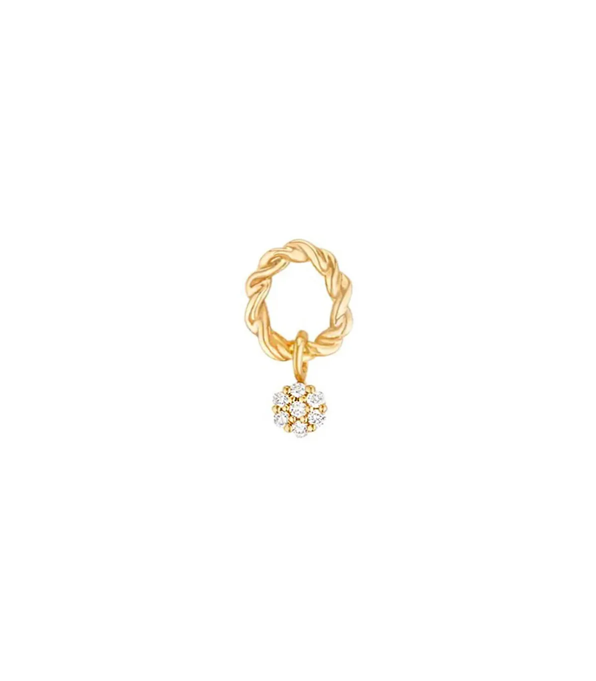 Stone Paris Boucle d'oreille Puce Dunaway Or Jaune et Diamants*Femme Boucles D'Oreilles