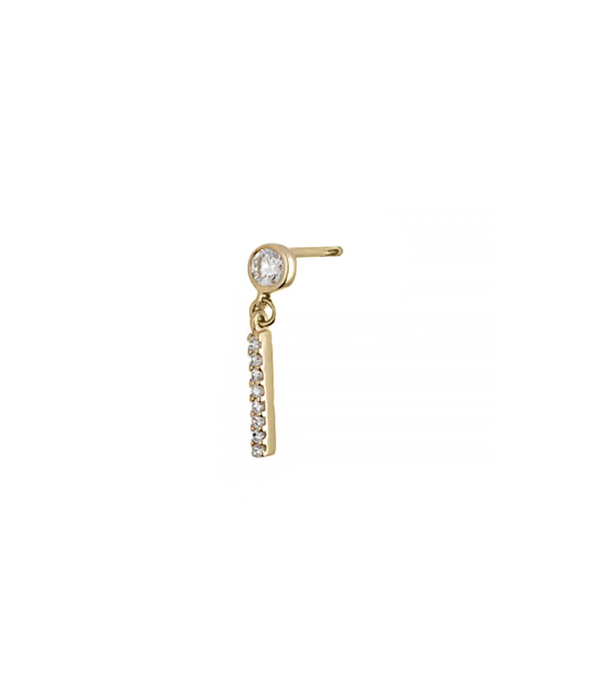 And... Paris Boucle d'oreilles Barre Or jaune et Diamants*Femme Boucles D'Oreilles|And... Paris