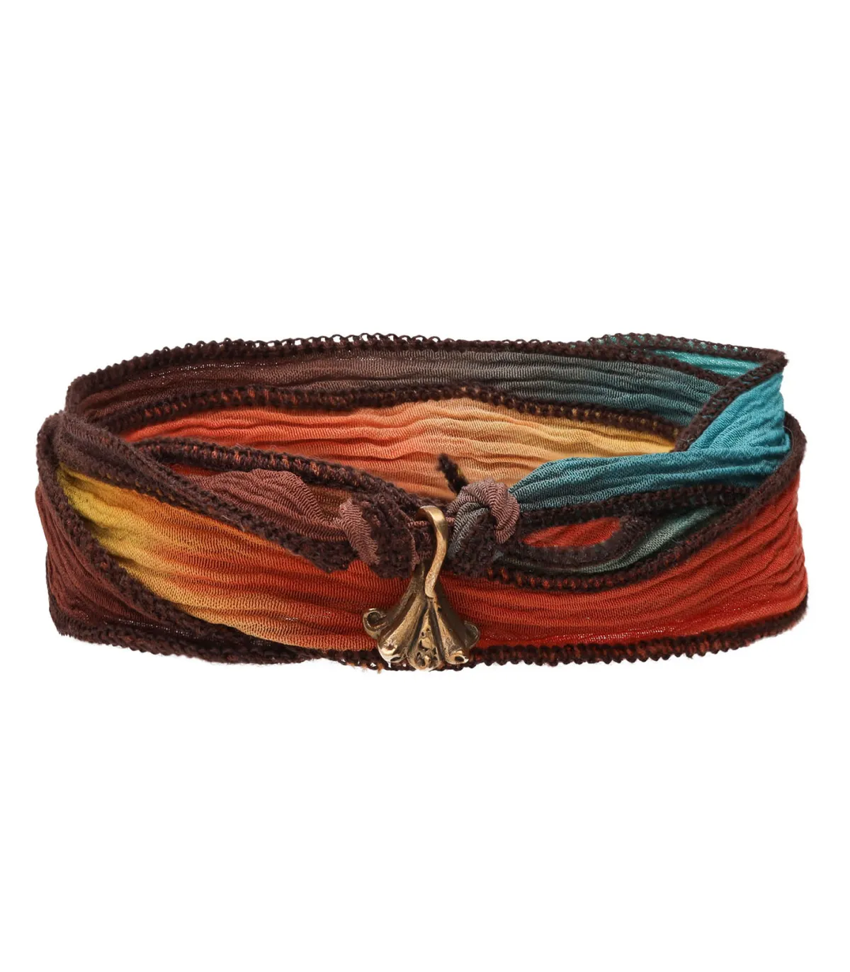 Catherine Michiels Bracelet en soie à nouer et charm Le Lily de Paris en bronze*Femme Bracelets|Bijoux