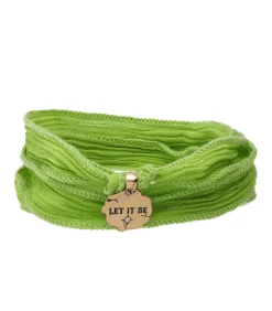 Catherine Michiels Bracelet en soie à nouer et charm Let It Be en bronze et diamant*Femme Bracelets|Bijoux