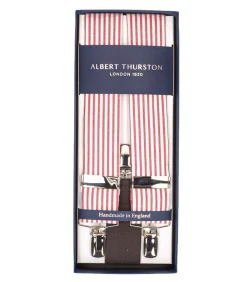 Albert Thurston Bretelles Sutting 3 Clip à rayures rouge et blanche*Femme Ceintures|Ceintures