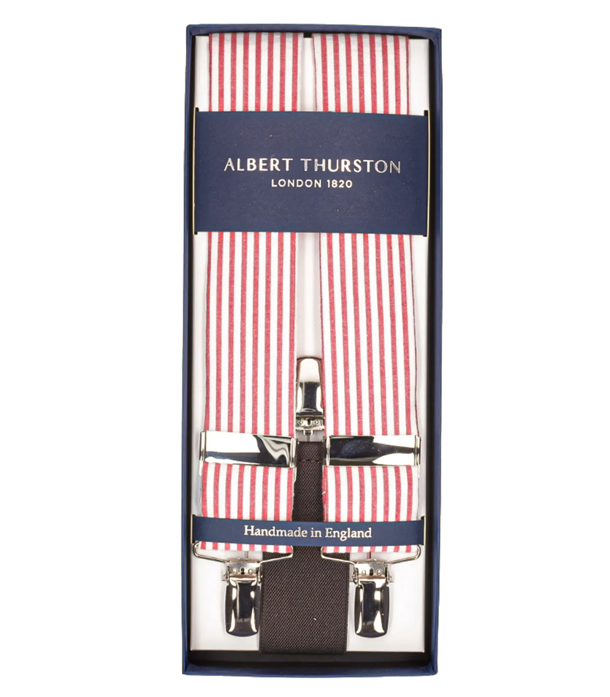 Albert Thurston Bretelles Sutting 3 Clip à rayures rouge et blanche*Femme Ceintures|Ceintures