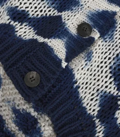 Roberto Collina Cardigan en coton Batik Blu*Femme Mailles & Sweats