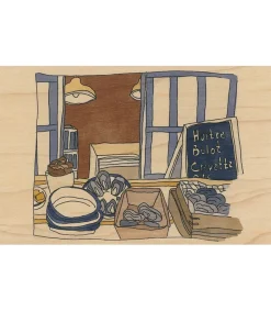 Woodhi Carte postale en bois Le Sud Huîtres* Cartes Postales