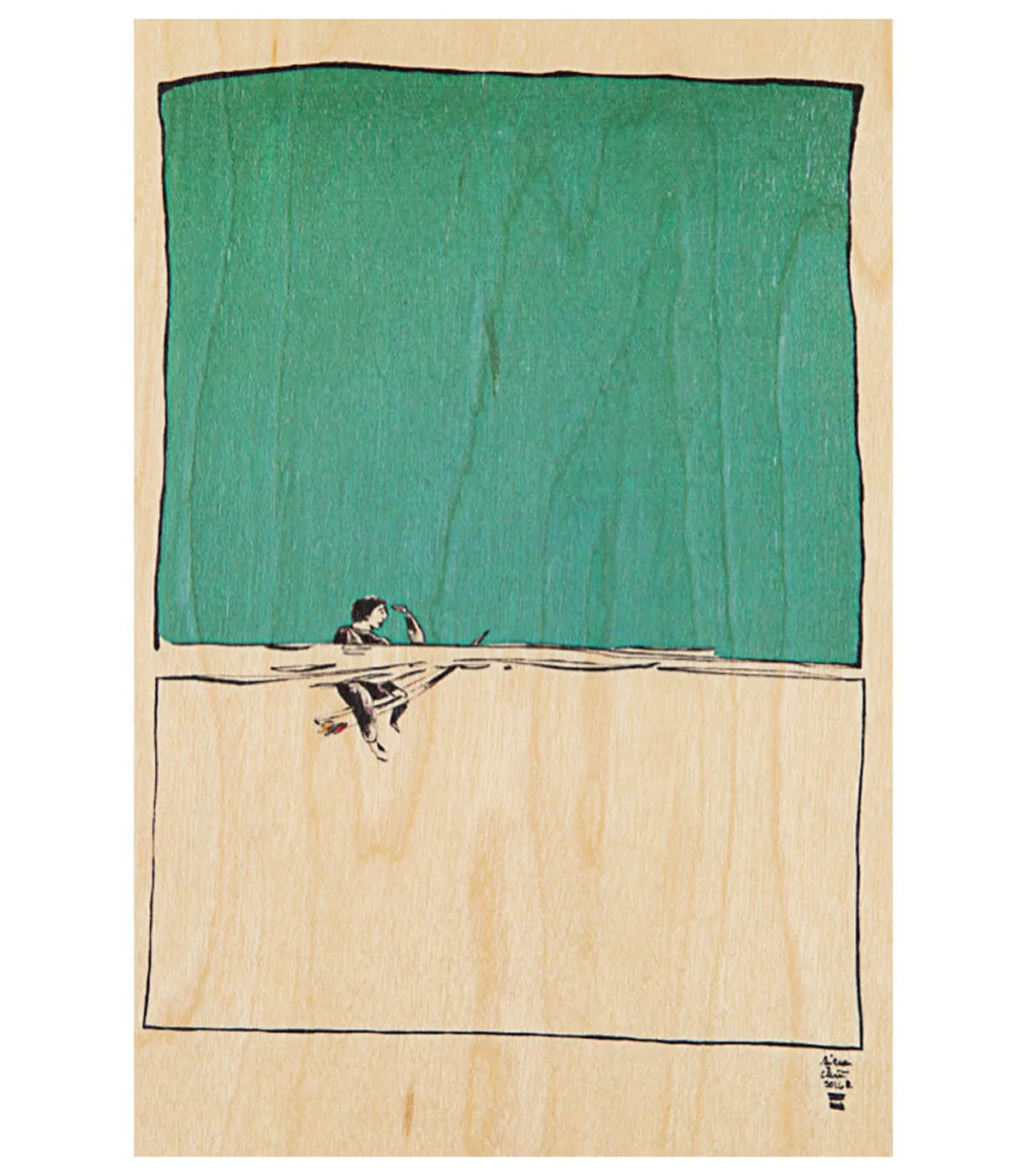 Woodhi Carte postale en bois Ride Wait* Cartes Postales