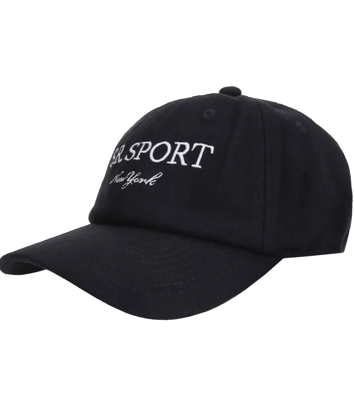 Sporty & Rich Casquette en Laine S.R Sport Faded Black/Cream*Femme Chapeaux, Bonnets & Casquettes|Chapeaux, Bonnets & Casquettes