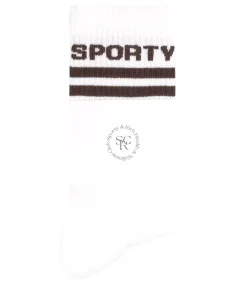 Sporty & Rich Chaussettes Bold Logo White/*Femme Lingerie|Sous-Vêtements