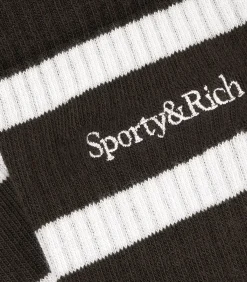 Sporty & Rich Chaussettes Serif Logo /Cream*Femme Lingerie