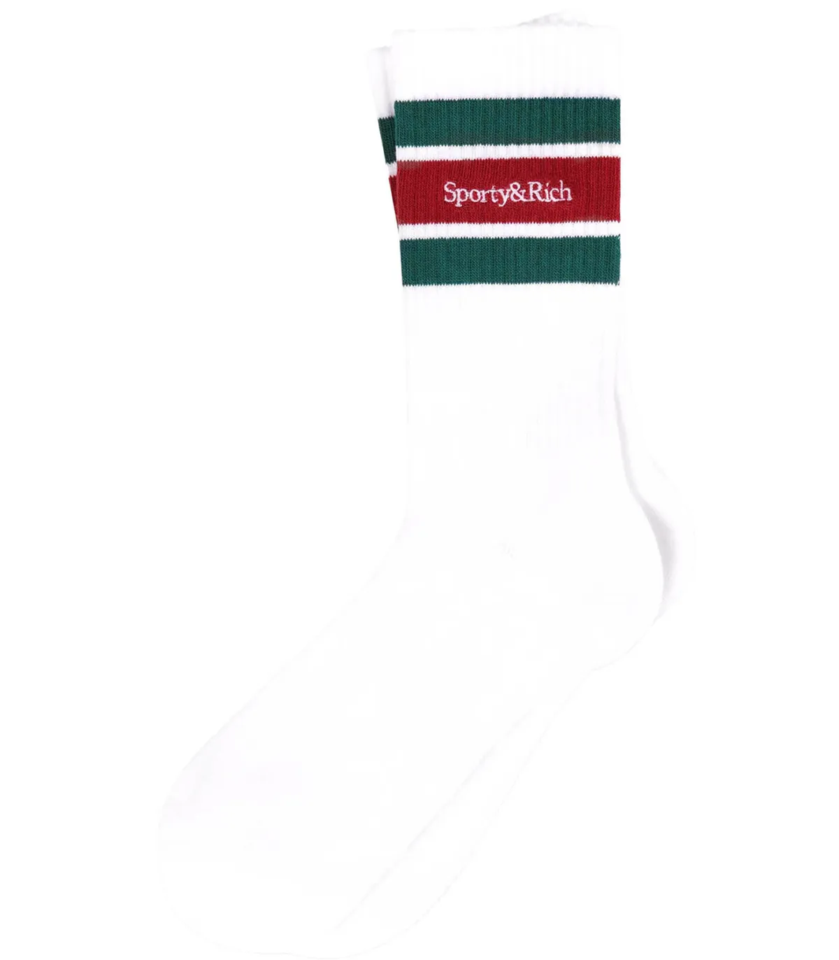 Sporty & Rich Chaussettes Serif Logo Striped Green/Red*Femme Lingerie|Sous-Vêtements