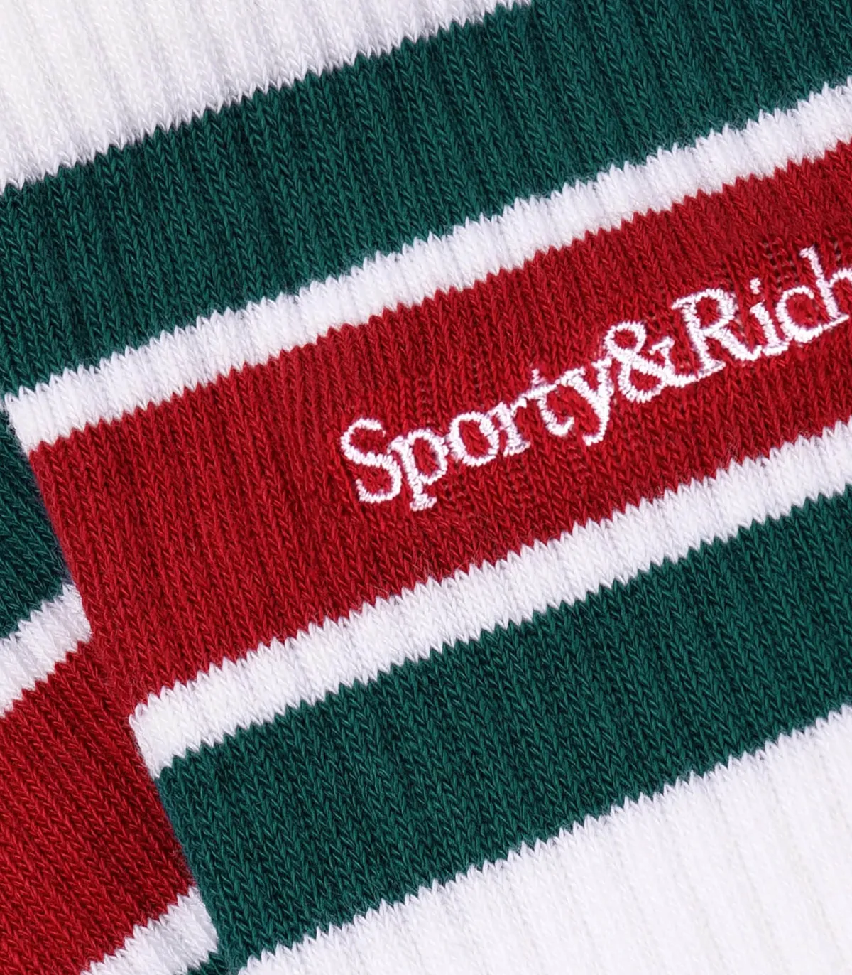 Sporty & Rich Chaussettes Serif Logo Striped Green/Red*Femme Lingerie|Sous-Vêtements