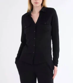 Majestic Filatures Chemise Anna Manches Longues Noir*Femme Hauts