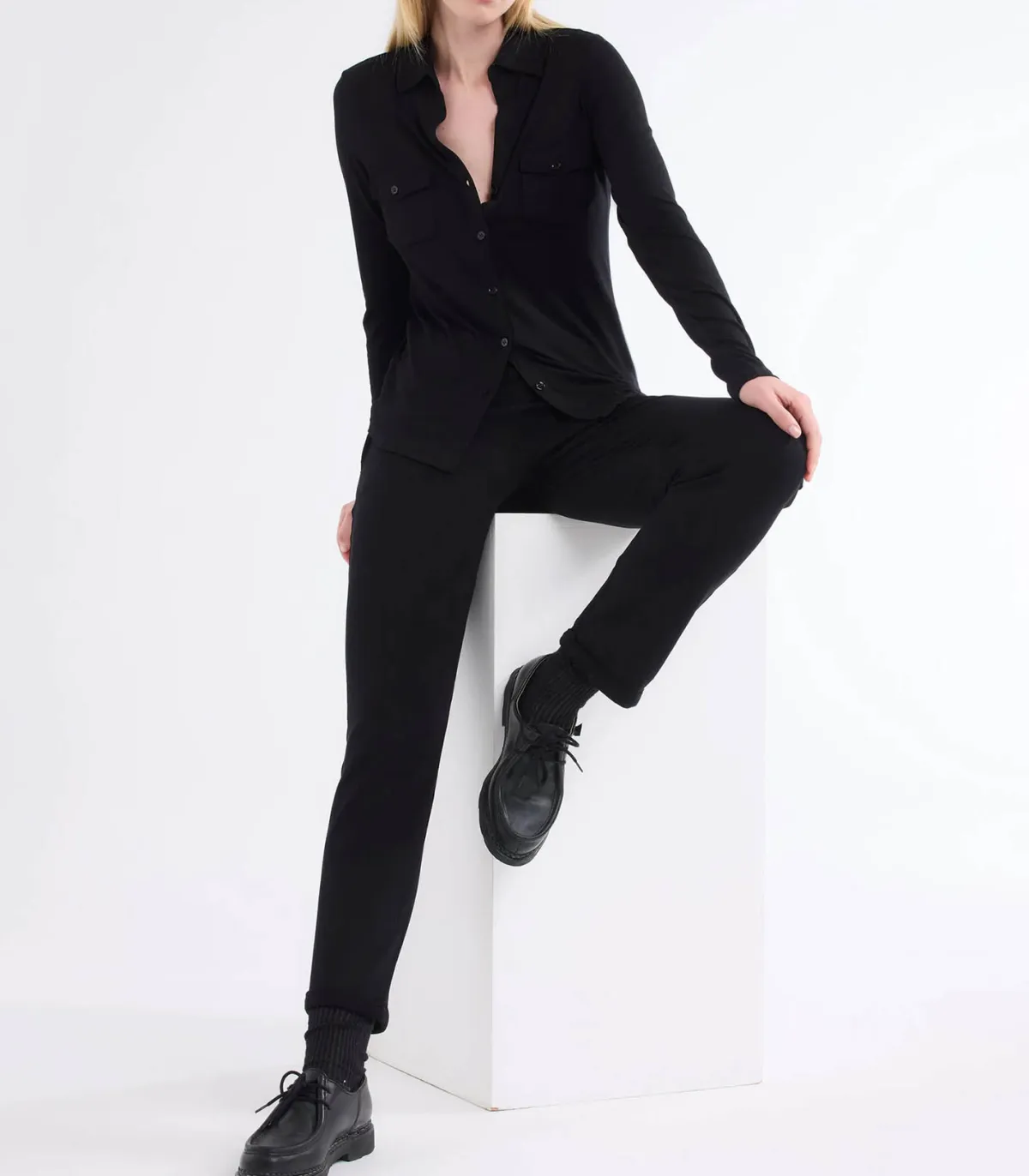 Majestic Filatures Chemise Anna Manches Longues Noir*Femme Hauts