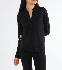 Majestic Filatures Chemise Noire Manches longues*Femme Hauts