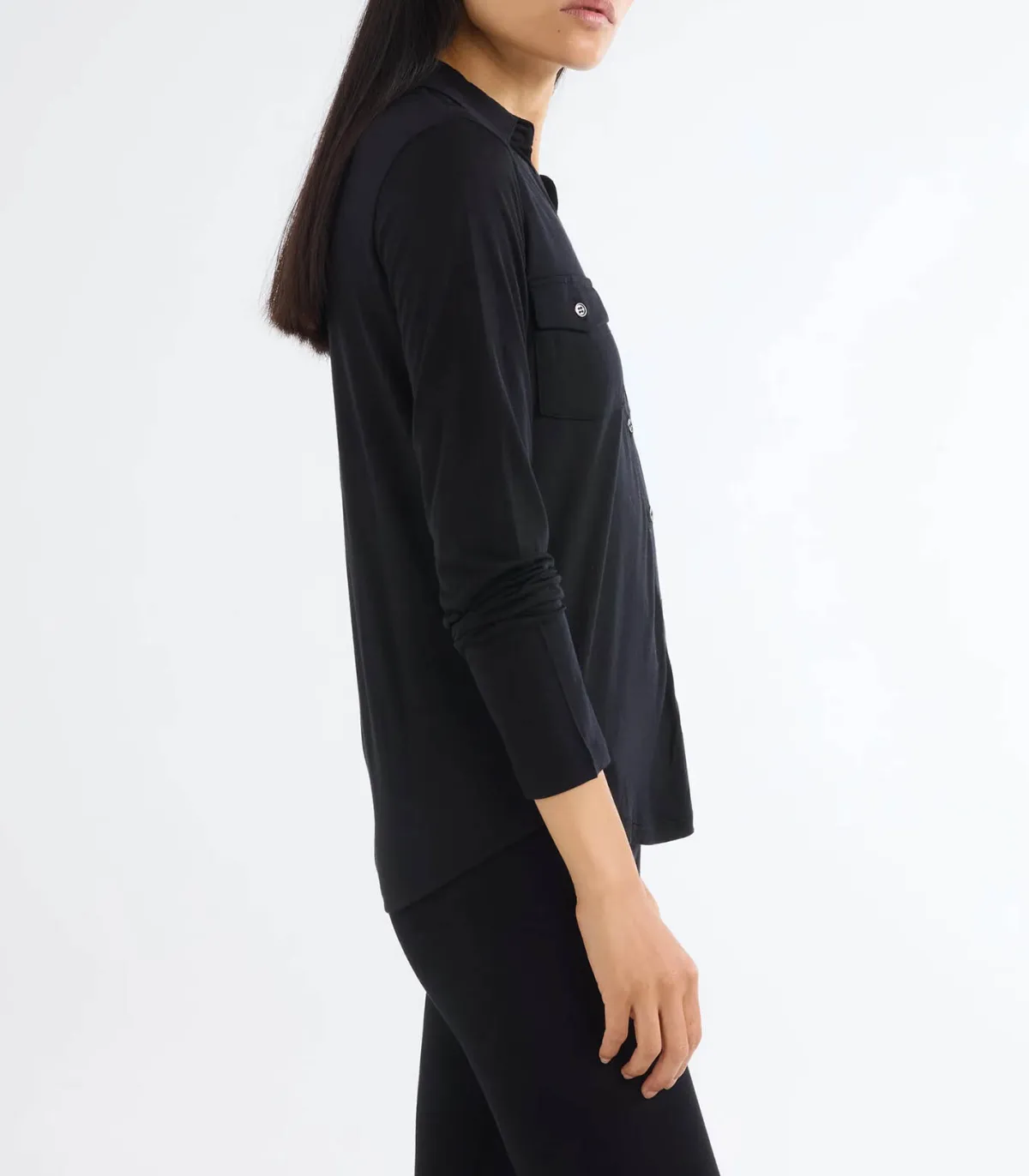 Majestic Filatures Chemise Noire Manches longues*Femme Hauts