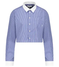 Sporty & Rich Chemise SRC Cropped White/Blue Stripes/White*Femme Hauts