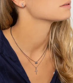 Stone Paris Collier Mini Feuille des Merveilles or noir et diamants*Femme Colliers