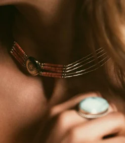 Harpo Collier Navajo 5 rangs et conchas*Femme Colliers|Ras De Cou