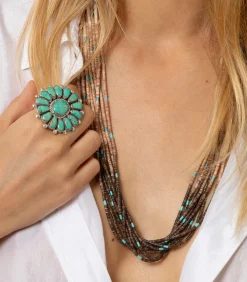 Harpo Collier Tie & Dye coquillages et turquoises*Femme Colliers