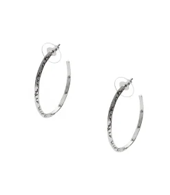 Harpo Créoles Argent gravées*Femme Boucles D'Oreilles